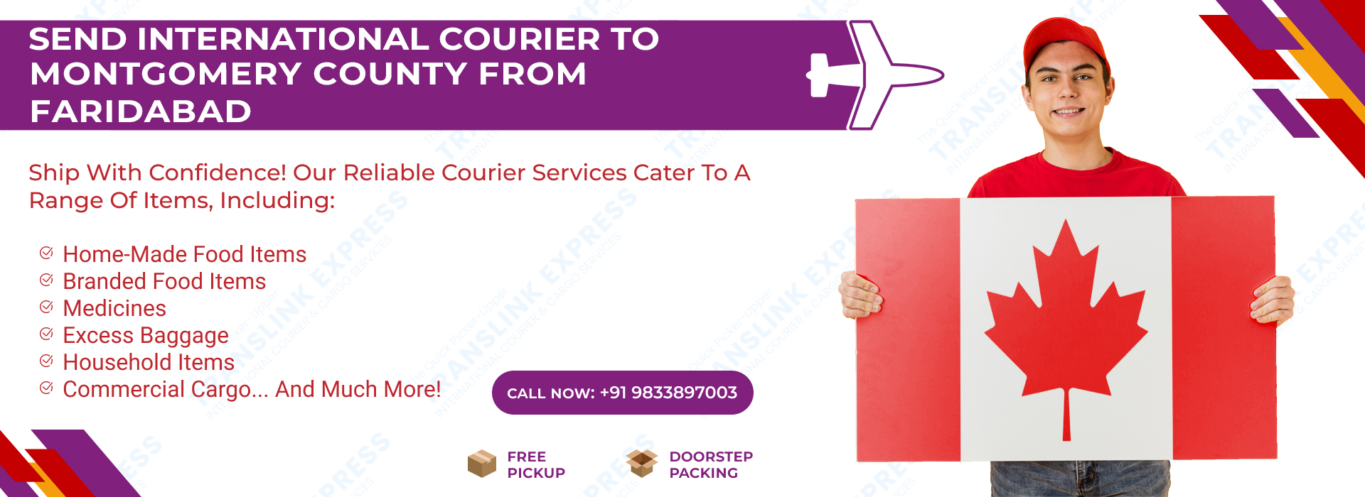 Courier to Montgomery County From Faridabad